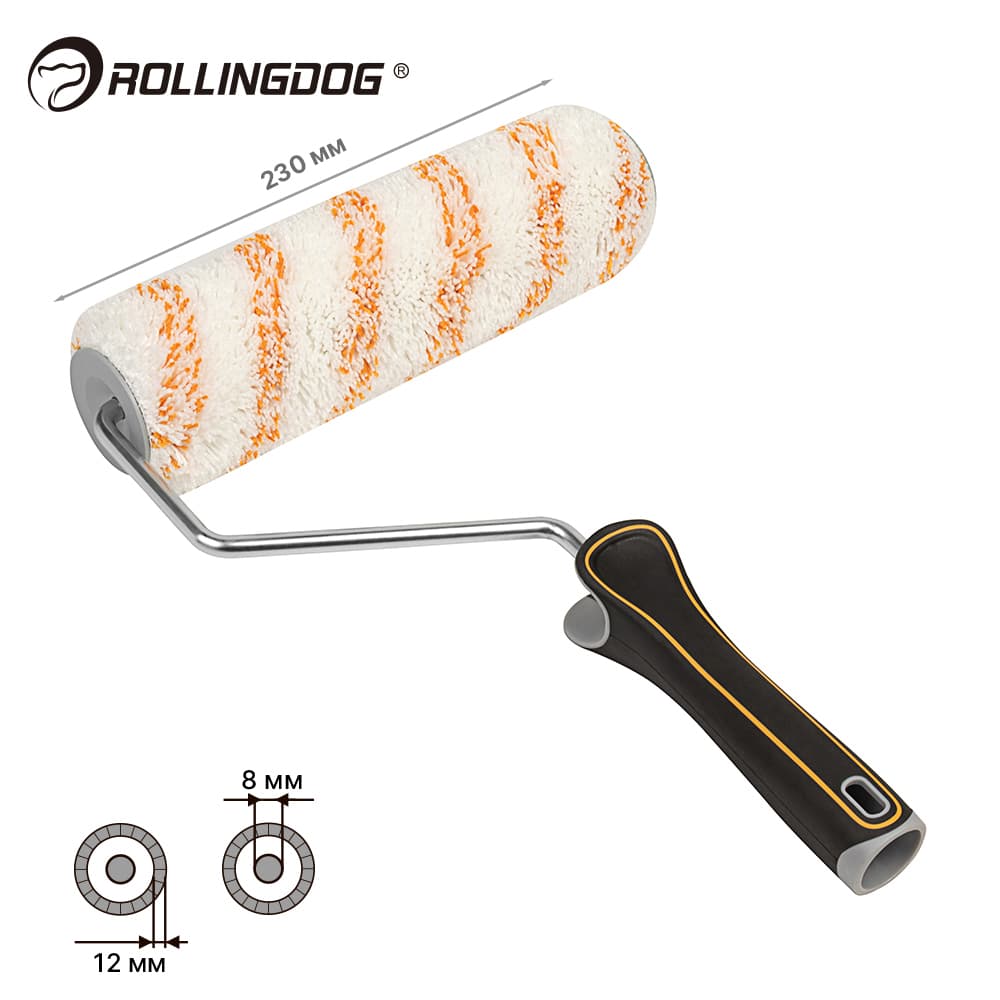 Валик с бюгелем Rollingdog MicroMax 230мм, ворс 12мм, микрофибра, арт.60206