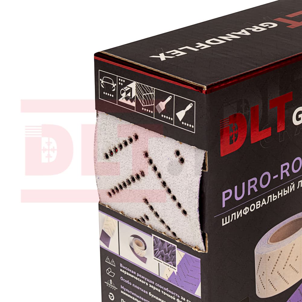 Шлифовальный лист в рулоне DLT GrandFlex PURO-ROLL, P220, 70мм*12м, (керамика точной формы), арт.3463 - фото 4