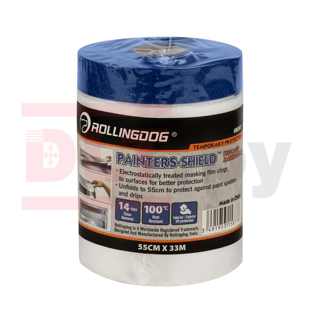 Укрывное полотно на малярной ленте Rollingdog PAINTERS-SHIELD 8мкм, 55см*33м, арт.80347 - фото 3