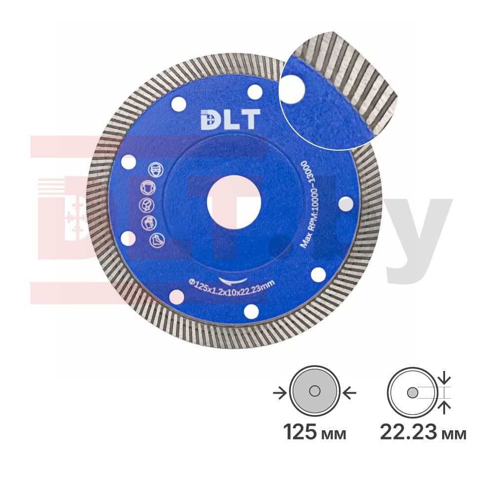 Алмазный диск DLT №19 (SUPER THIN TURBO), 125х1,2мм, арт.1424