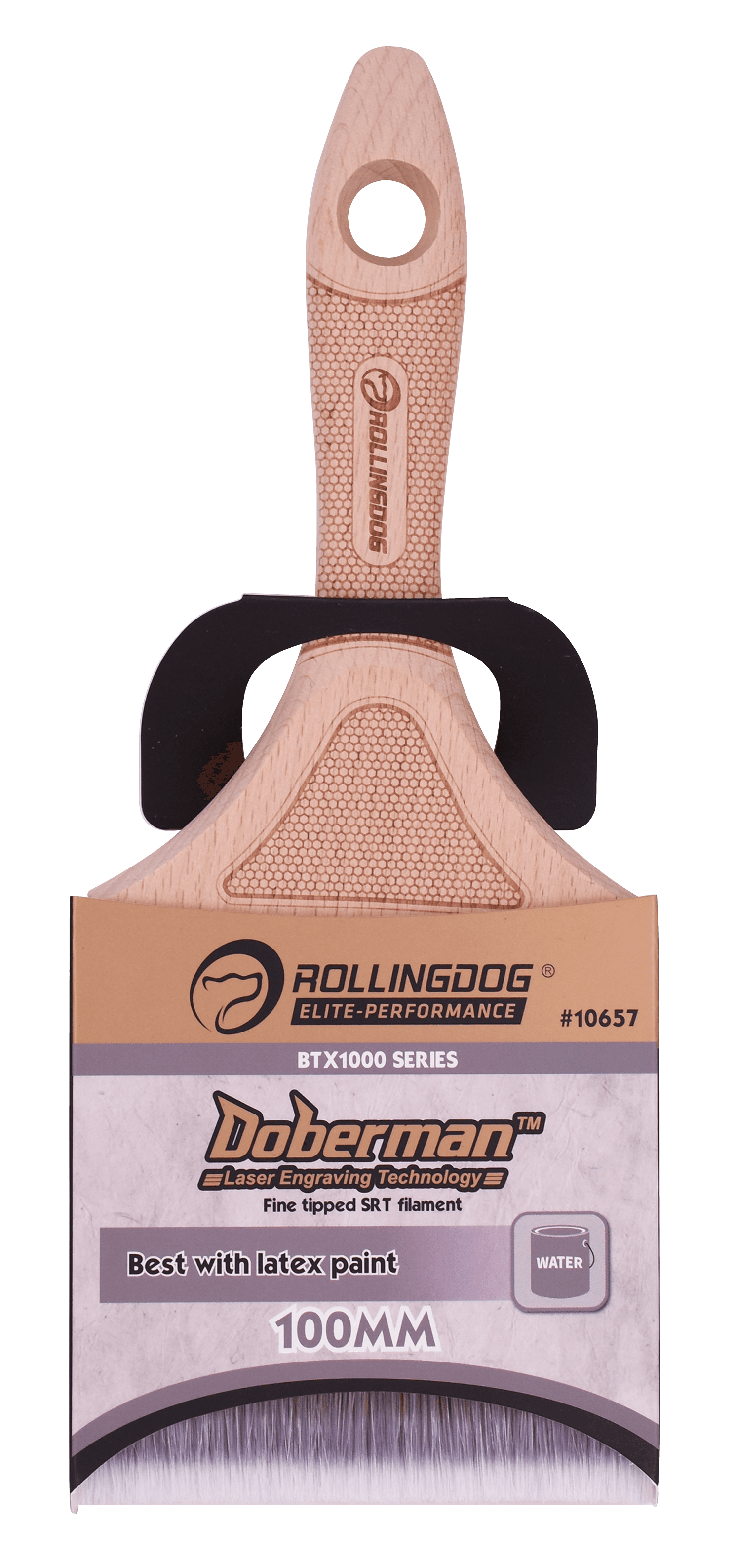 Кисть Rollingdog 100мм, прямой срез, синтетика, серия Elite, арт.10657 - фото 4