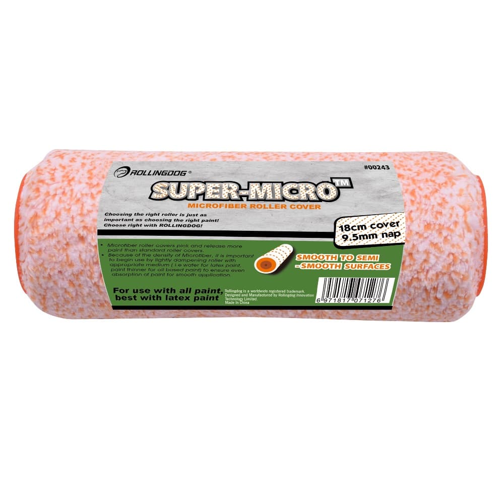 Валик Rollingdog SUPER-MICRO 180мм, ворс 9.5мм, для бюгеля 8мм, микрофибра, арт.00243 - фото 2