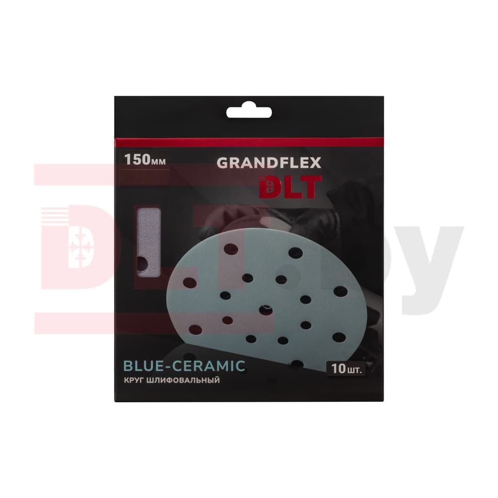 Круг шлифовальный DLT GrandFlex BLUE-CERAMIC, P220, 150мм, 10шт, (на бумаге, керамика и оксид алюминия), арт.3473 - фото 3