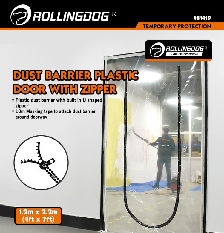 Дверь защитная многоразовая на молнии против пыли Rollingdog 120 х 220см, арт.81419 - фото 15