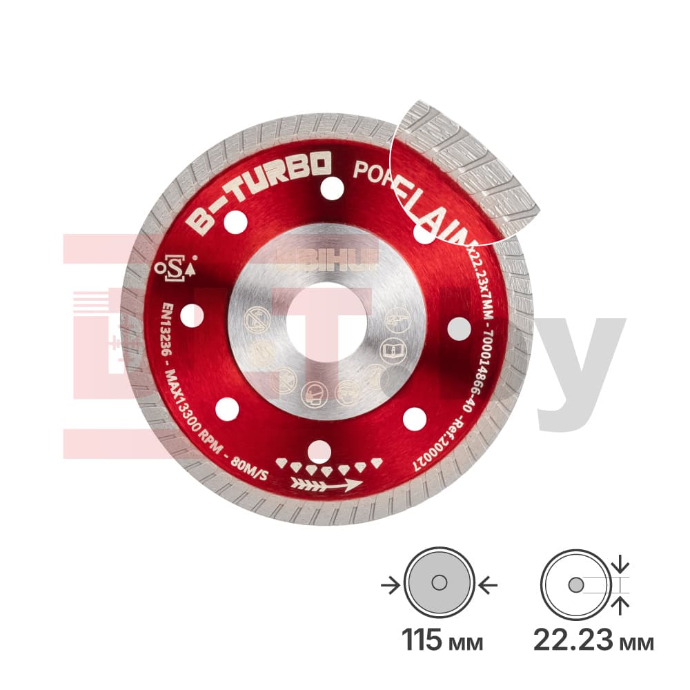 Алмазный диск BIHUI B-TURBO, 115х1,3мм, арт.DCDT115