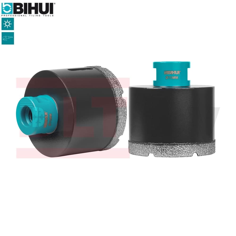 Коронка алмазная по керамограниту BIHUI, 70мм (вакуумная пайка), арт.DBDF70