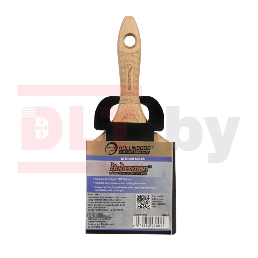 Кисть Rollingdog BP1000 100мм, прямой срез, синтетика, серия Elite, арт.10669 - фото 3
