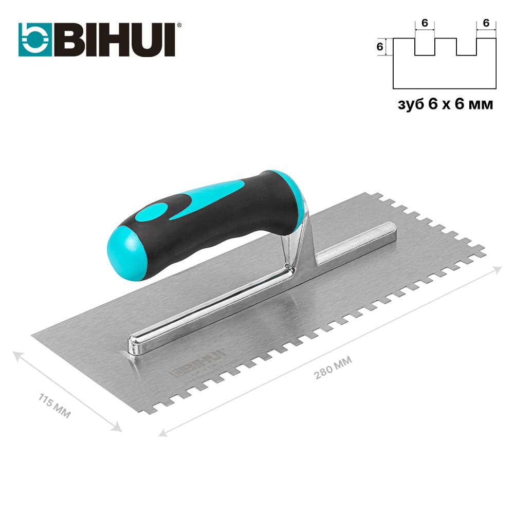 Гребенка из пружинной стали BIHUI 280*115мм, зуб 6мм, арт.PTCB06
