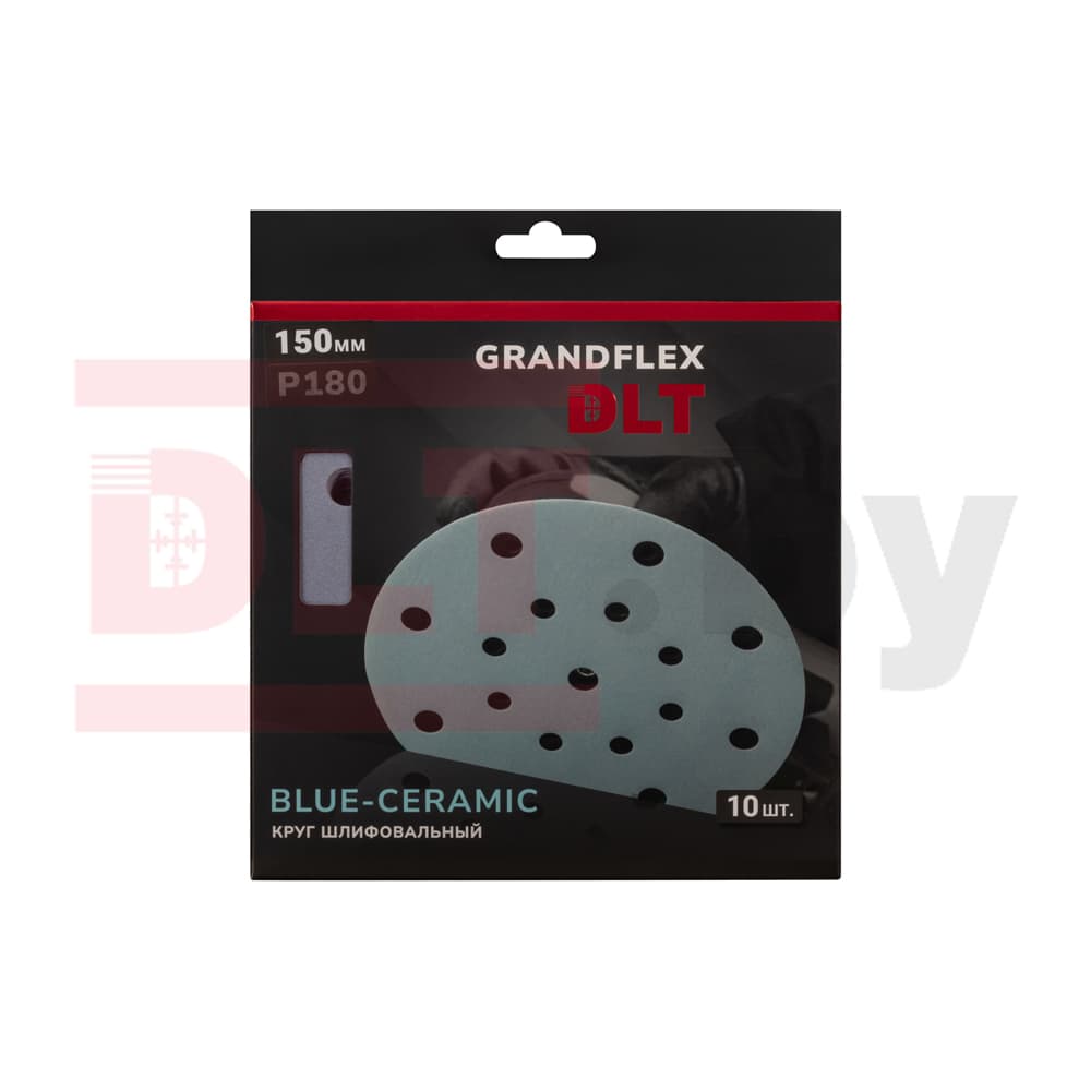 Круг шлифовальный DLT GrandFlex BLUE-CERAMIC, P180, 150мм, 10шт, (на бумаге, керамика и оксид алюминия), арт.3030 - фото 3