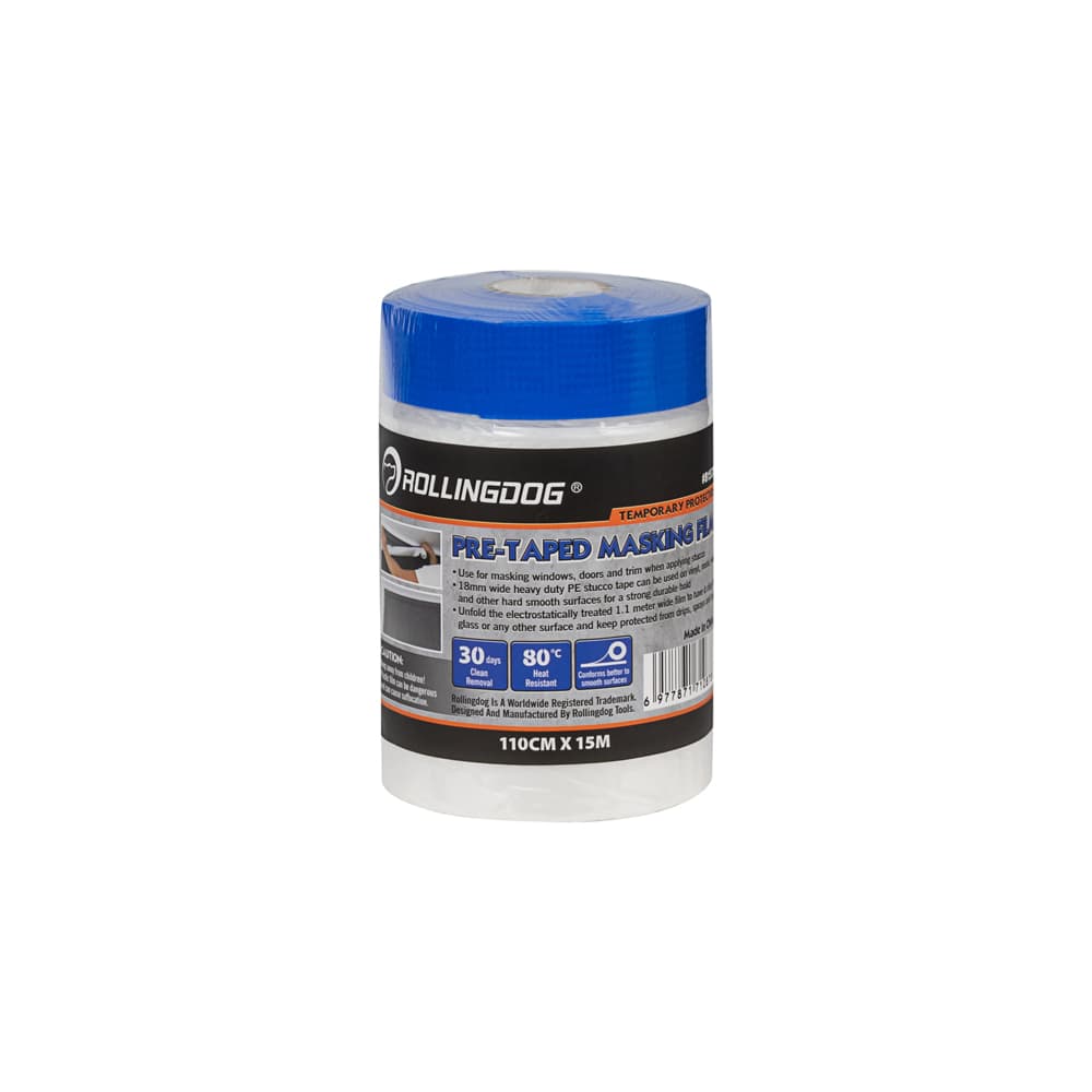 Укрывное полотно на малярной ленте Rollingdog STUCCO TAPE 110см*15м, арт.81537 - фото 3