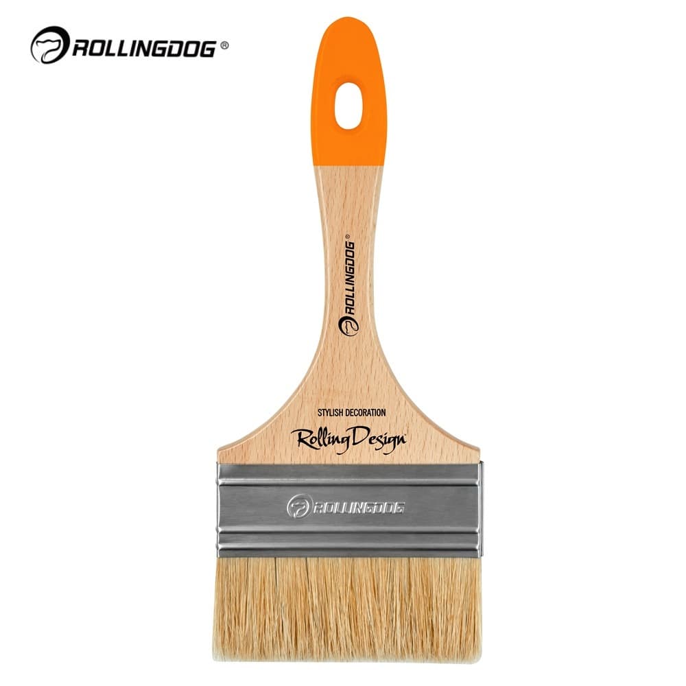 Кисть Rollingdog Design 100мм, прямой срез, натуральная щетина, серия Professional, арт.10679