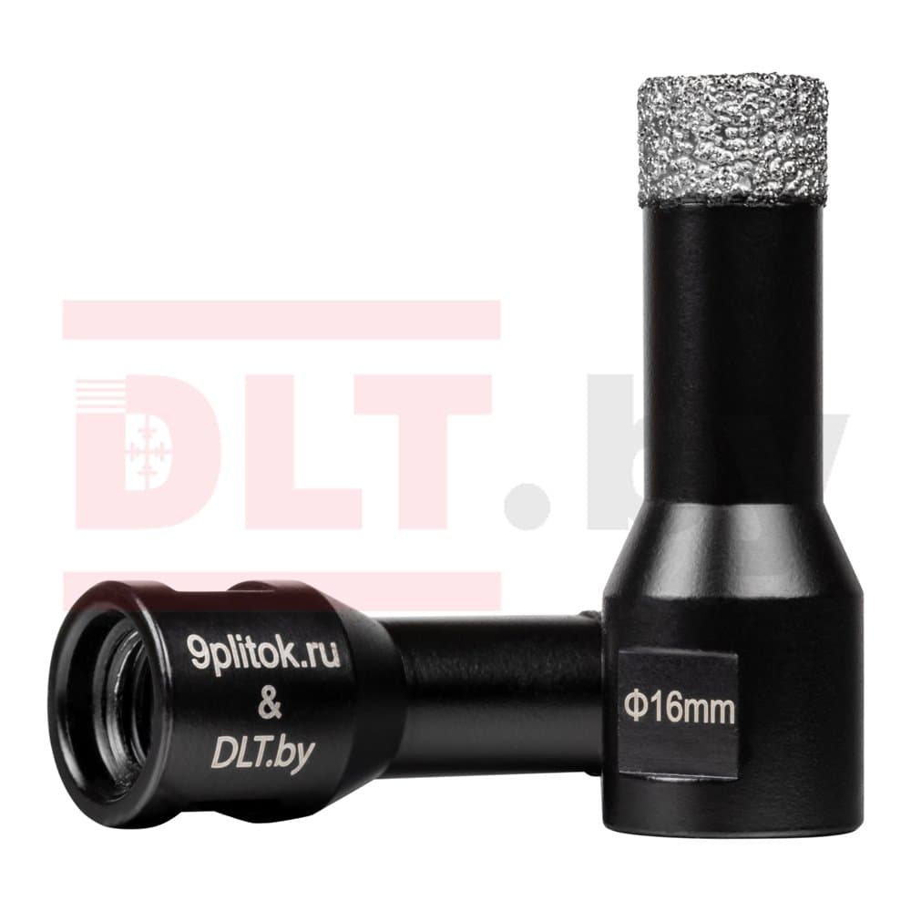Коронка алмазная DLT&amp;amp;9plitok, ПРЕМИУМ класс, вакуумная пайка, 16мм, арт.0259