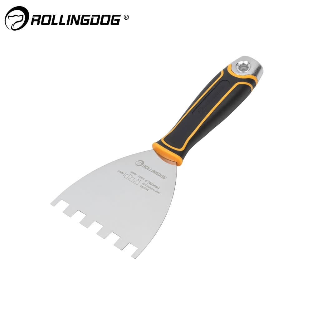 Шпатель зубчатый Rollingdog Greyhound 100мм, зуб 10мм, арт.50644
