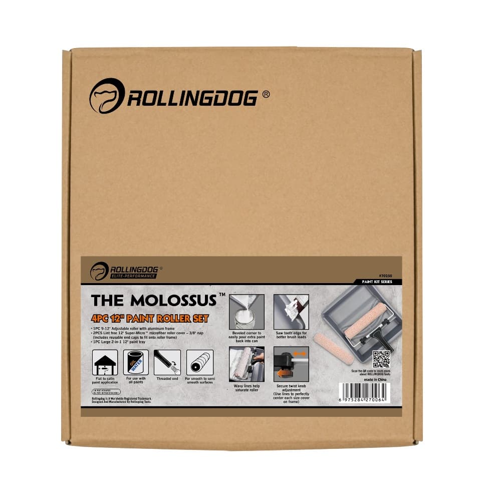 Набор малярный Rollingdog THE MOLOSSUS (4 предметов), резьба, серия Elite, арт.70250 - фото 3