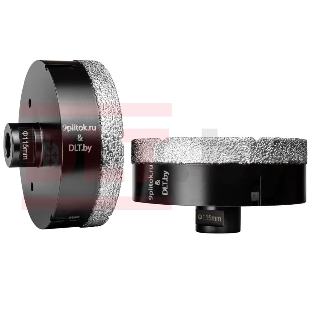 Коронка алмазная DLT&amp;amp;9plitok, ПРЕМИУМ класс, вакуумная пайка, 115мм, арт.0253