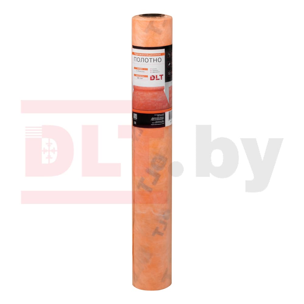 Гидроизоляционное полотно DLT (оранжевое), 300 г/м², рулон 1*15 м (15 м²), арт.3573 - фото 3