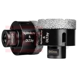 Коронка алмазная DLT&amp;amp;9plitok, ПРЕМИУМ класс, вакуумная пайка, 60мм, арт.0266