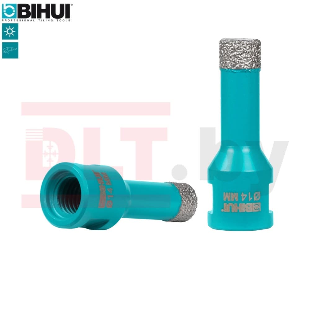 Коронка алмазная по керамограниту BIHUI, 14мм (вакуумная пайка), арт.DBDF14