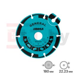 Алмазный диск BIHUI GENERAL 180х2х22,23мм, универсальный, арт.DSBM180