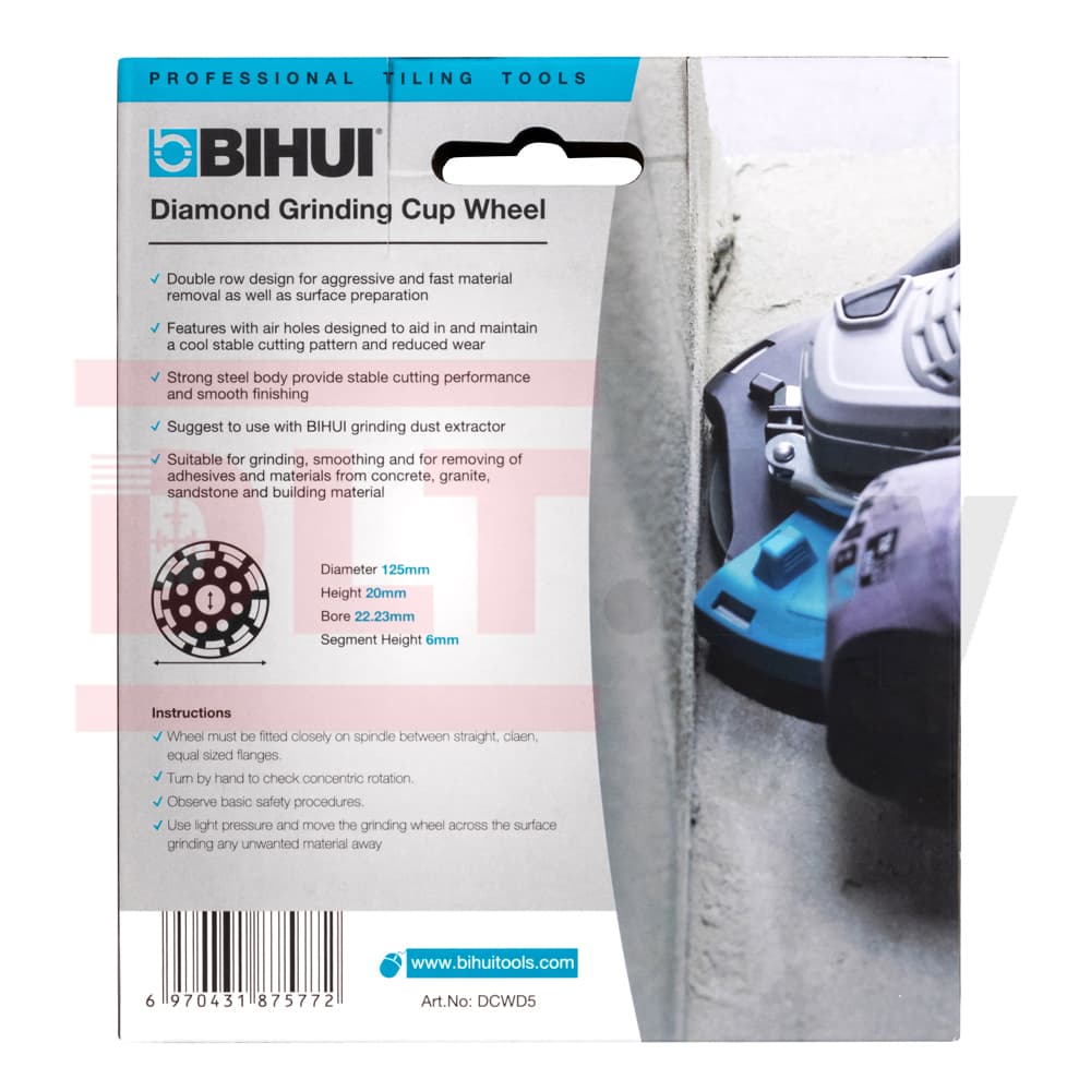 Алмазная фреза BIHUI DUAL-ROW MAX 125мм, арт.DCWD5 - фото 5