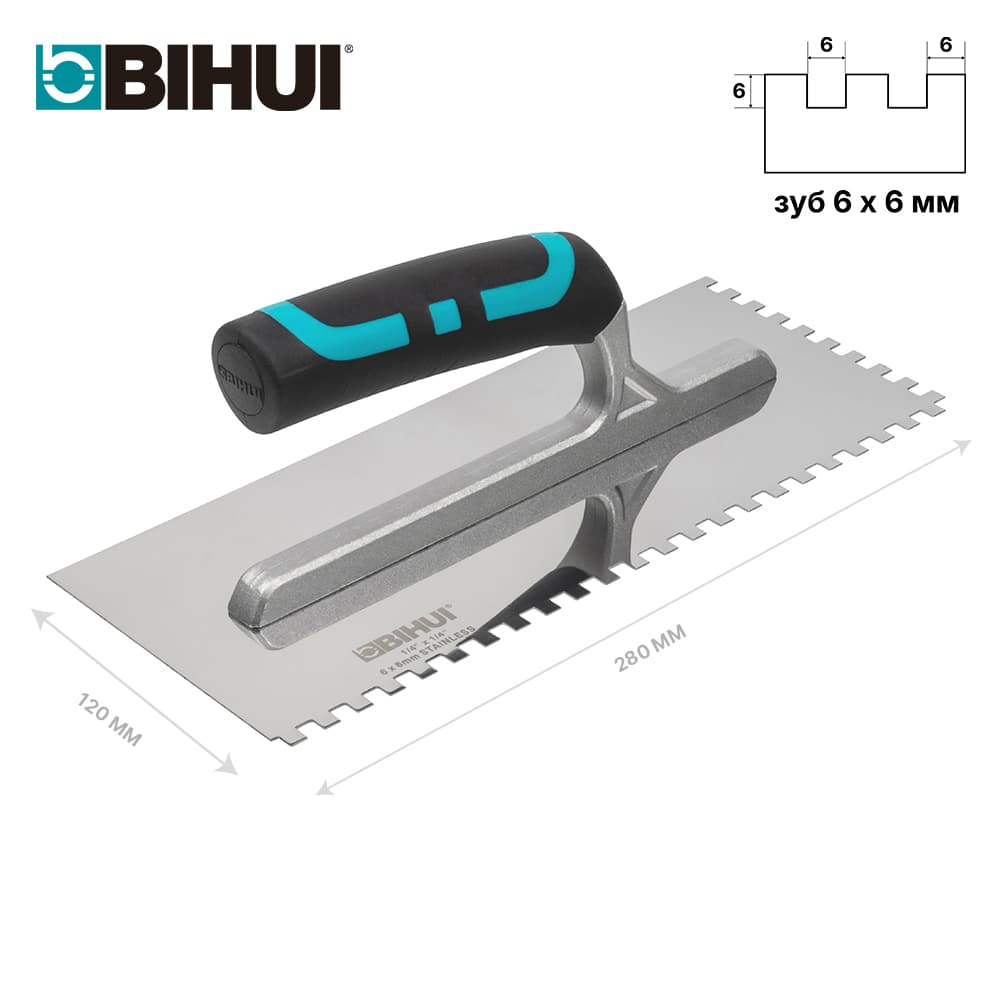 Гребенка из нерж. стали BIHUI 280*120мм, зуб 6мм, арт.PTSB06