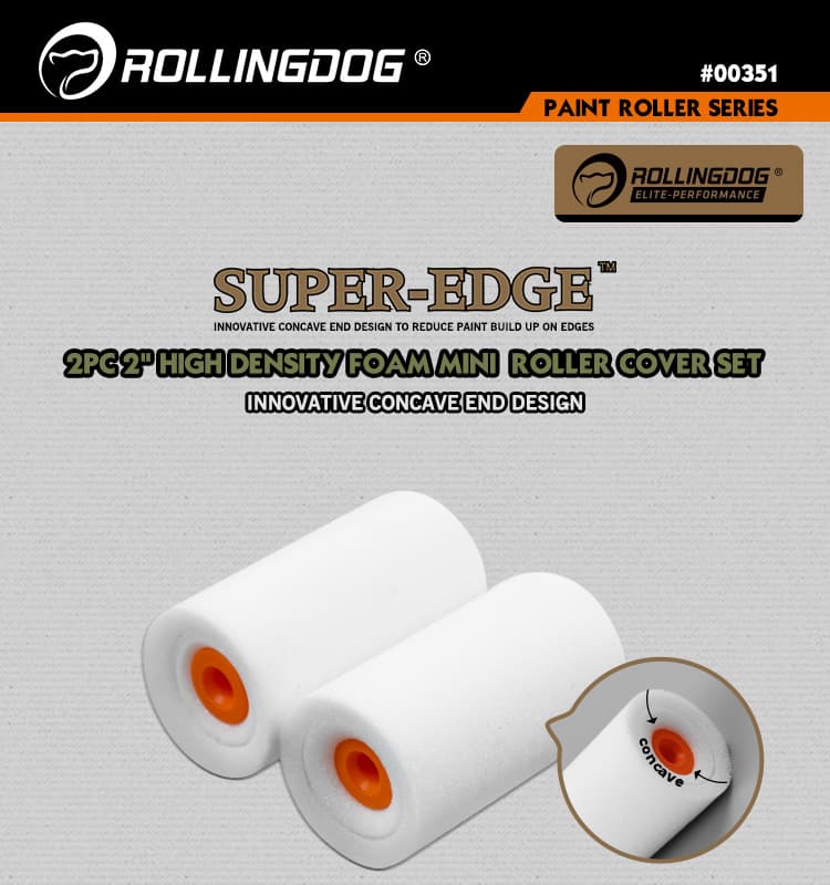 Набор валиков с бюгелем Rollingdog SUPER - EDGE 50мм, 2шт, поролон, арт.00351 - фото 4