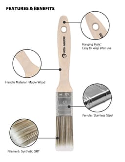 Кисть Rollingdog W1000 25мм, прямой срез, синтетика, серия Professional, арт.10188 - фото 3