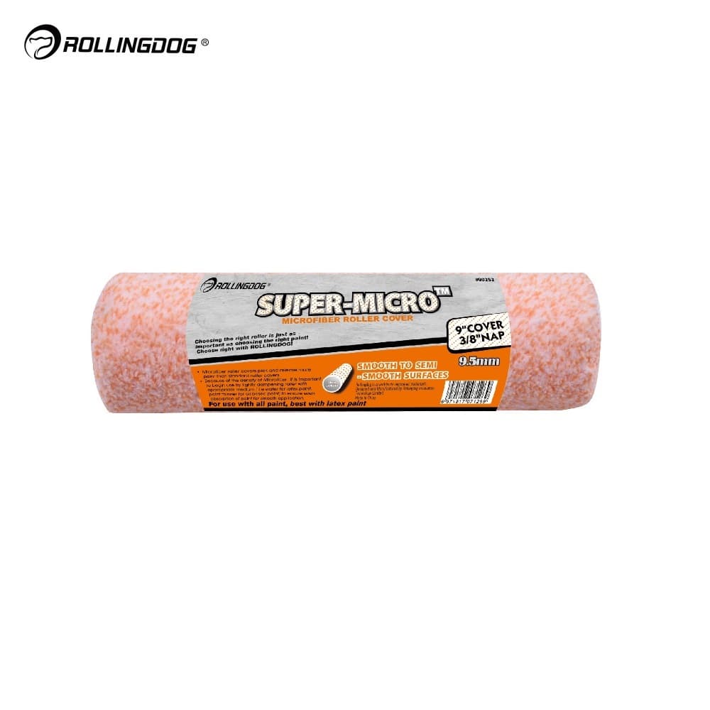Валик Rollingdog SUPER-MICRO 230мм, ворс 9,5мм, для каркаса 38мм, микрофибра, арт.00252 - фото 4