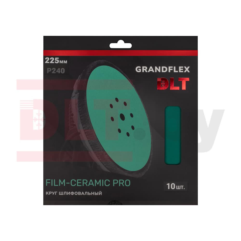 Круг шлифовальный DLT GrandFlex FILM-CERAMIC PRO, P240, 225мм, 10шт, (на плёнке, керамика и оксид алюминия), арт.3488 - фото 3