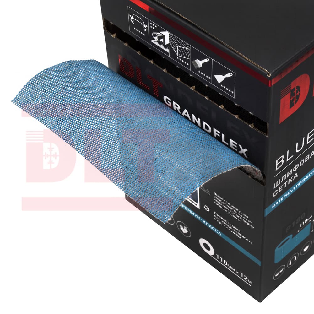 Шлифовальная сетка в рулоне DLT GrandFlex BLUE-NET ROLL, P80, 115мм*12м, (керамика), арт. 3639 - фото 3