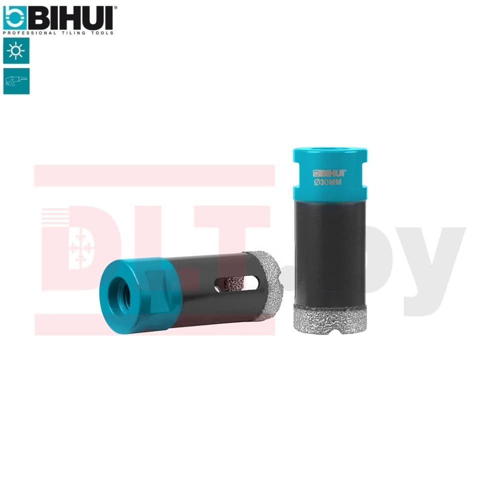 Коронка алмазная по керамограниту BIHUI, 30мм (вакуумная пайка), арт.DBDF30