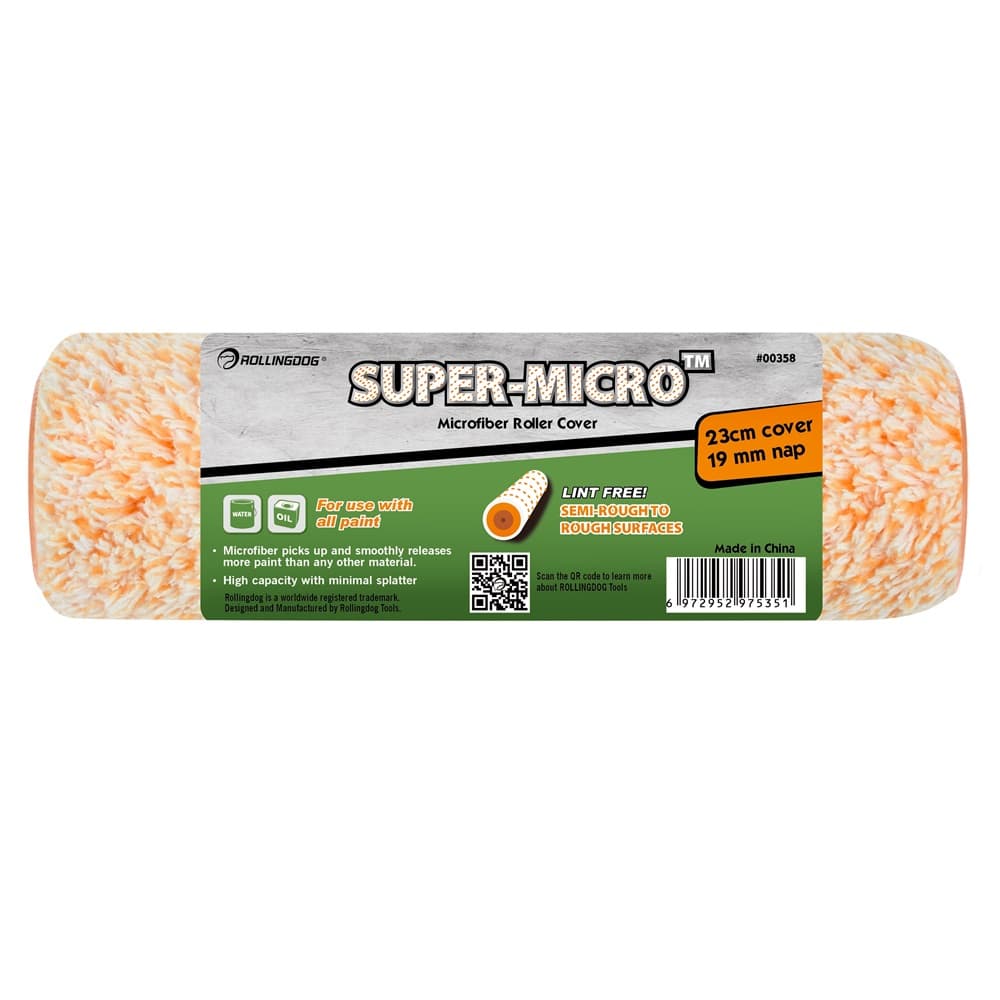Валик Rollingdog SUPER-MICRO 230мм, ворс 19мм, для каркаса 48мм, микрофибра, арт.00358 - фото 2