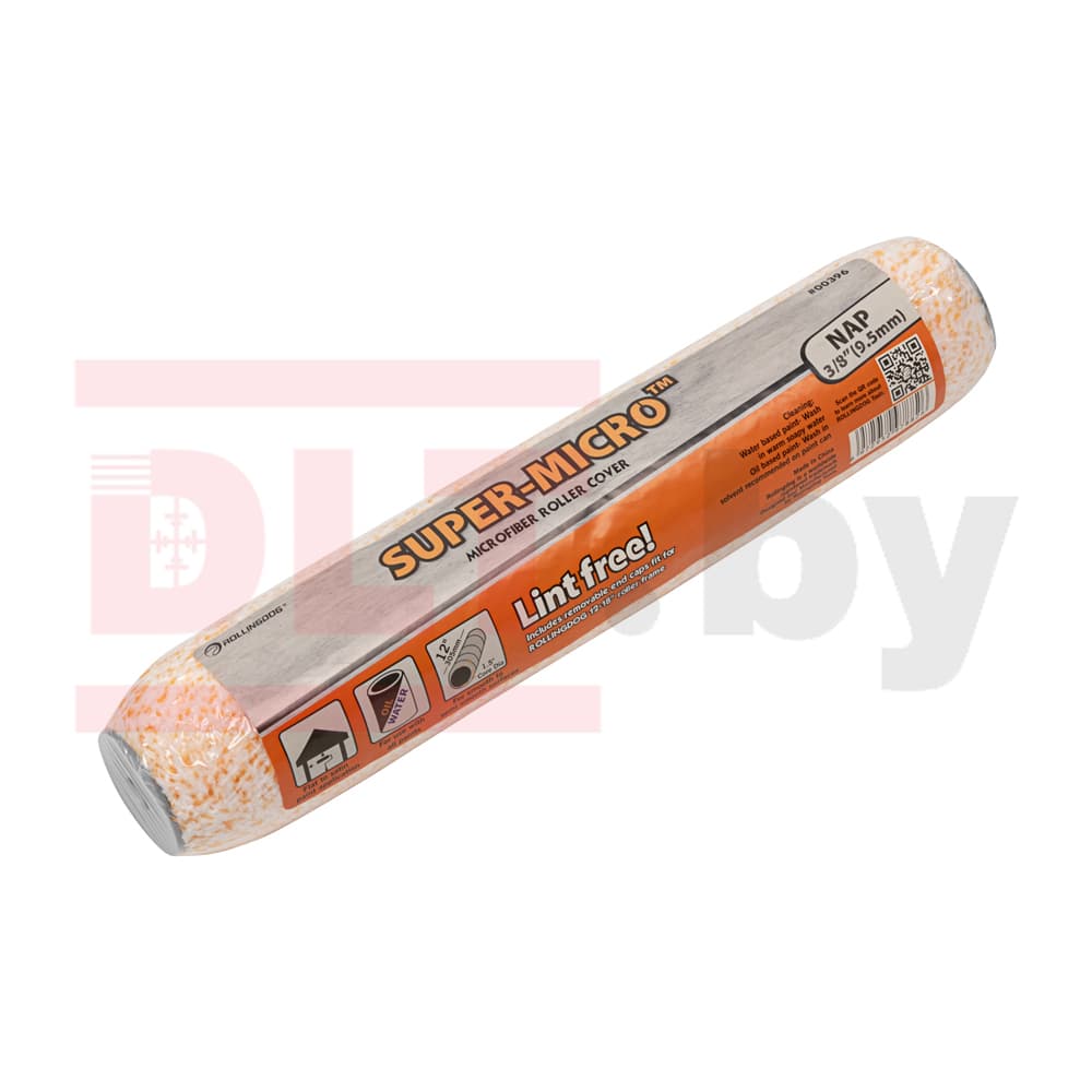 Валик Rollingdog SUPER-MICRO 305мм, ворс 9.5мм, для бюгеля 10мм, микрофибра, арт.00396 - фото 3