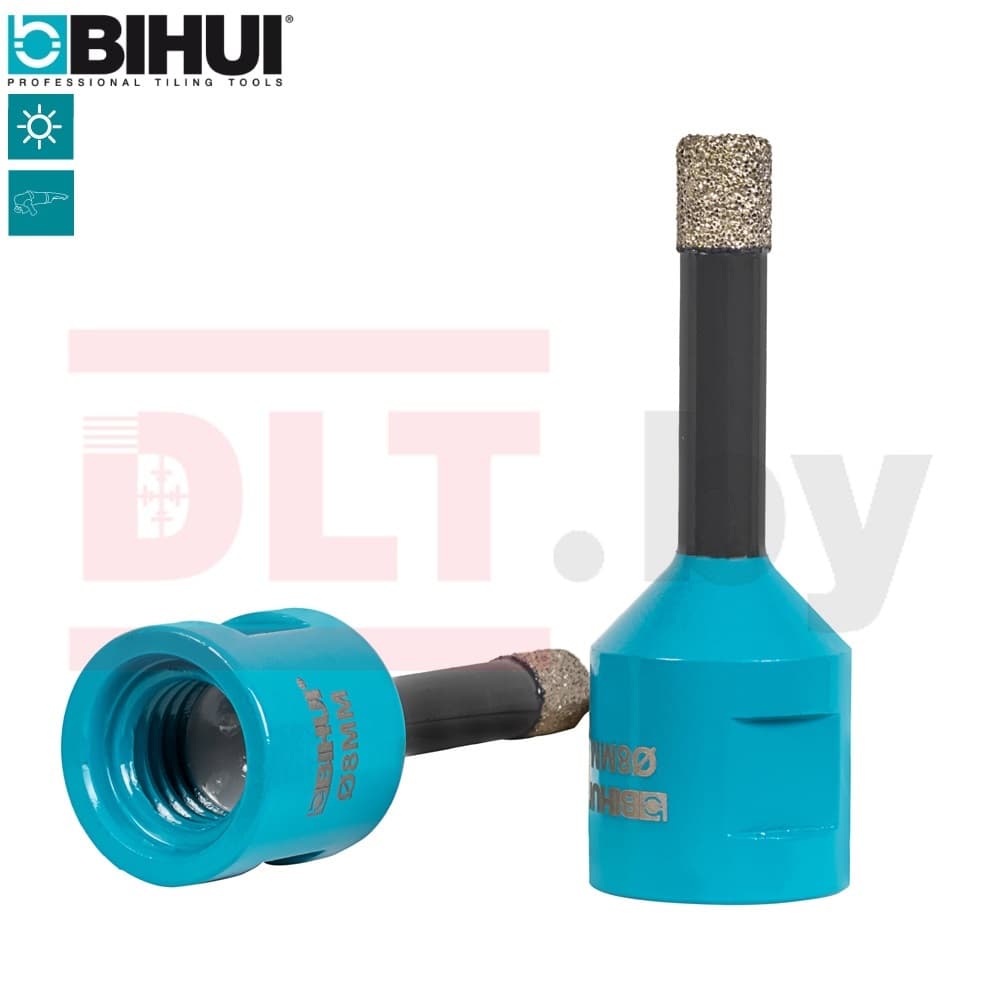 Коронка алмазная по керамограниту BIHUI, 8мм (вакуумная пайка), арт.DBDF08