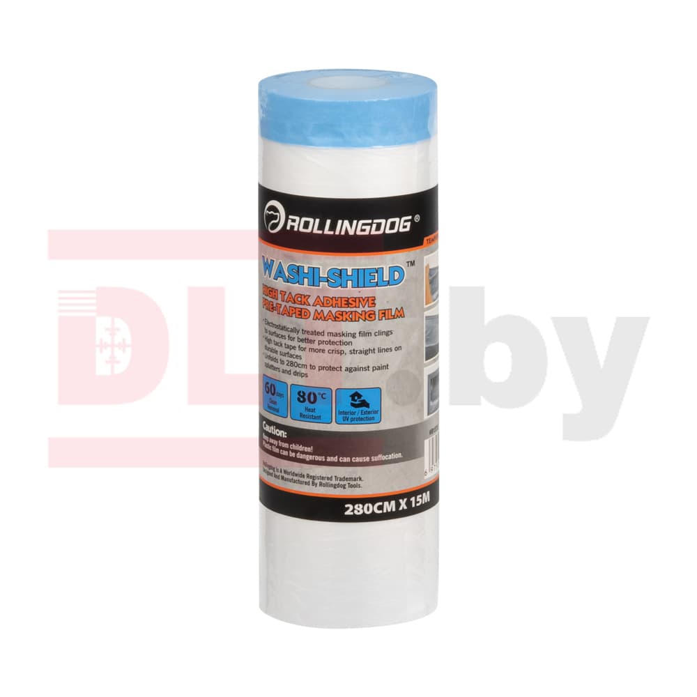 Укрывное полотно на малярной ленте Rollingdog WASHI-SHIELD 8мкм, 280см*15м, арт.81520 - фото 3
