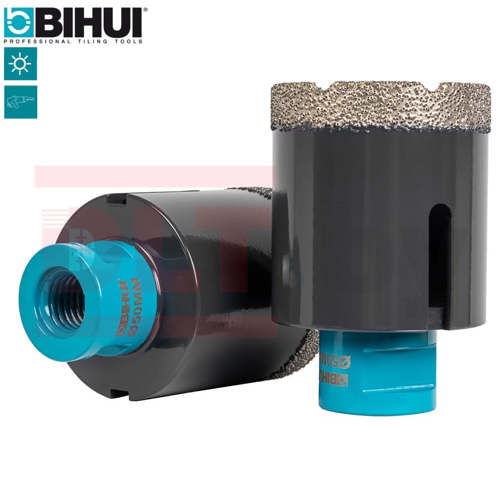 Коронка алмазная по керамограниту BIHUI, 50мм (вакуумная пайка), арт.DBDF50