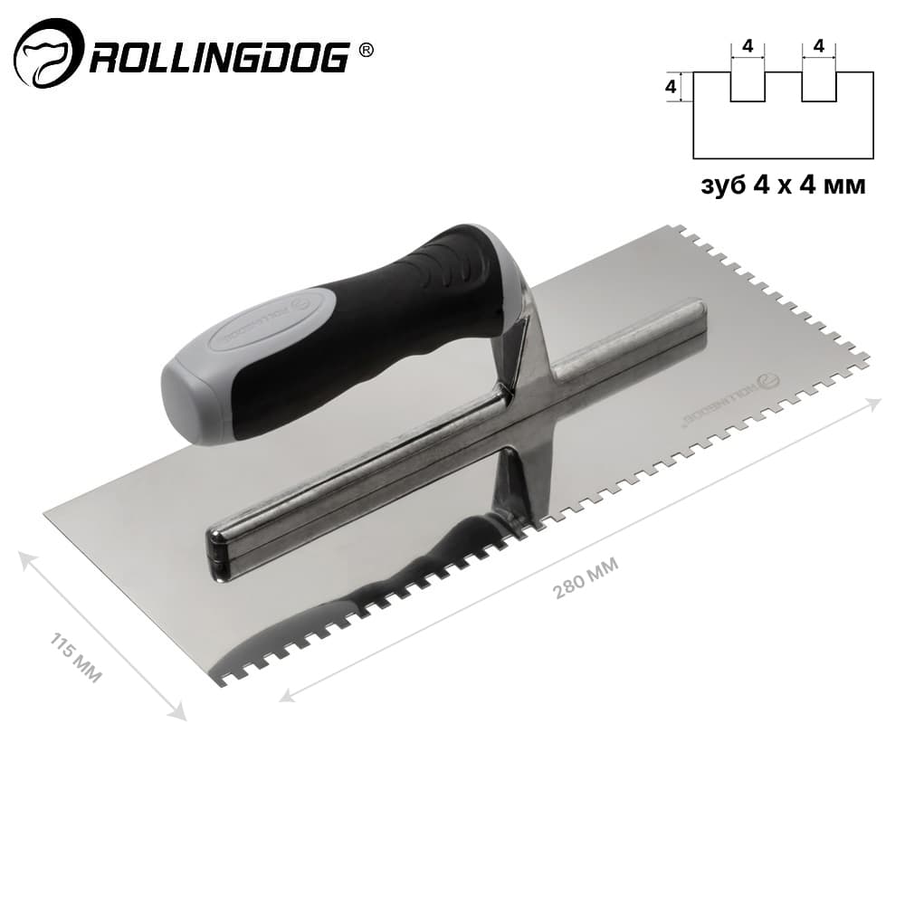 Гребенка Rollingdog 280*115мм, зуб 4мм, серия Professional, арт.50101