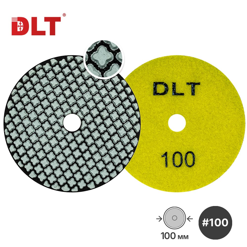 АГШК DLT №3, сверхгибкие, для сухой шлифовки,  #100, 100мм, арт.0635