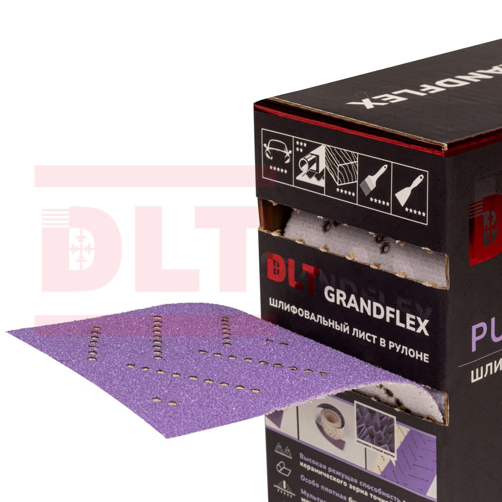 Шлифовальный лист в рулоне DLT GrandFlex PURO-ROLL, P80, 70мм*12м, (керамика точной формы), арт.3019 - фото 4