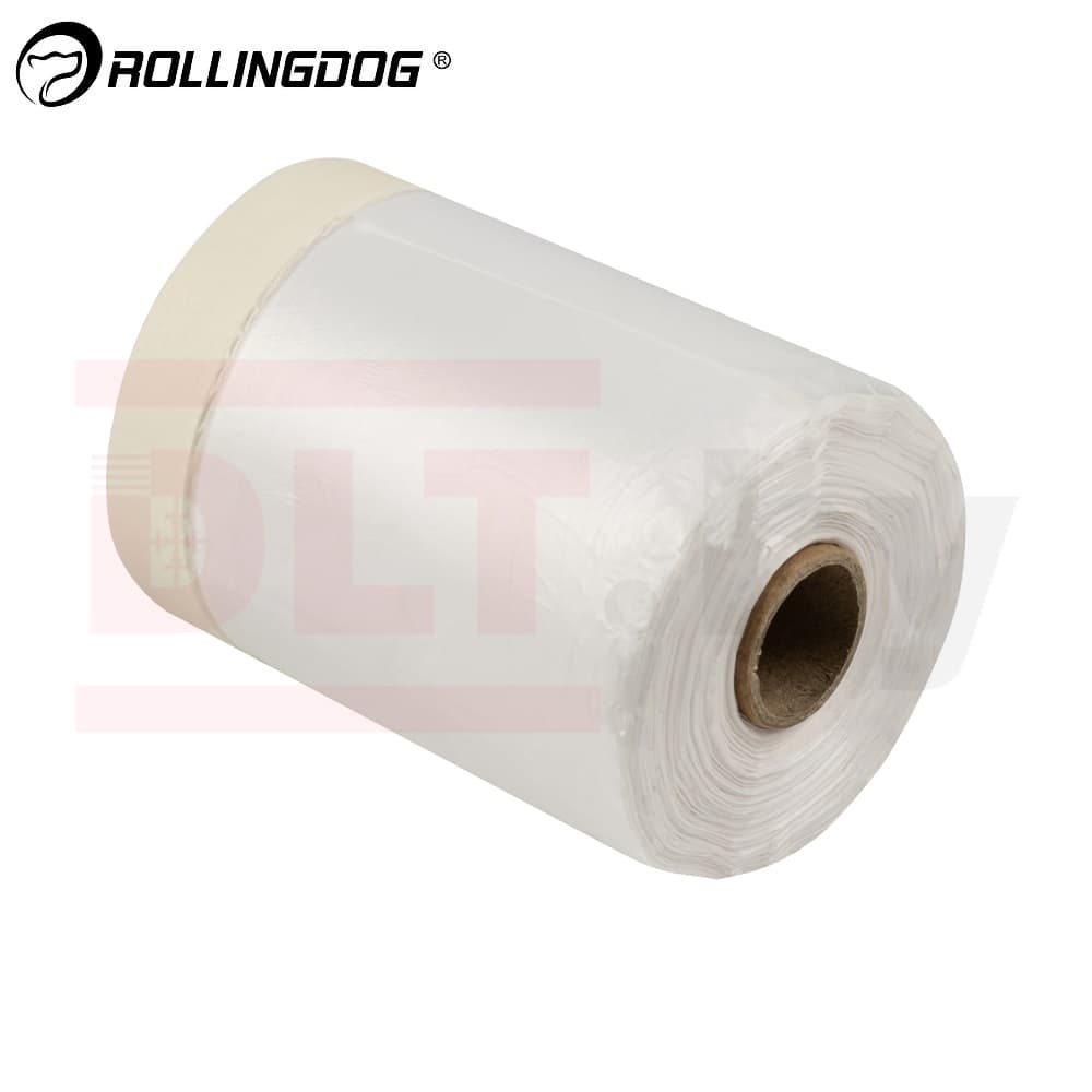 Укрывное полотно на малярной ленте Rollingdog Masking Film 8мкм, 55cм*30м, арт.80046
