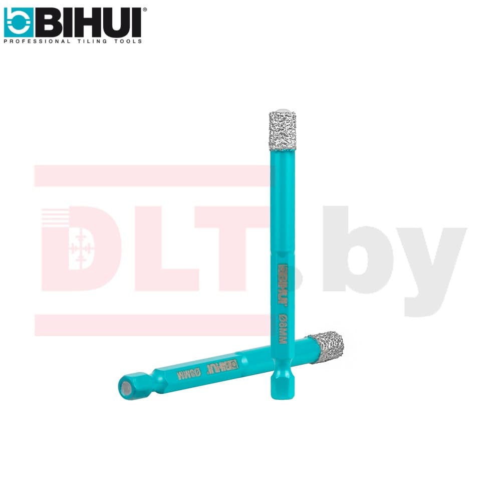 Коронка алмазная по керамограниту BIHUI на дрель, 8 мм (вакуумная пайка), арт.DBDQ08