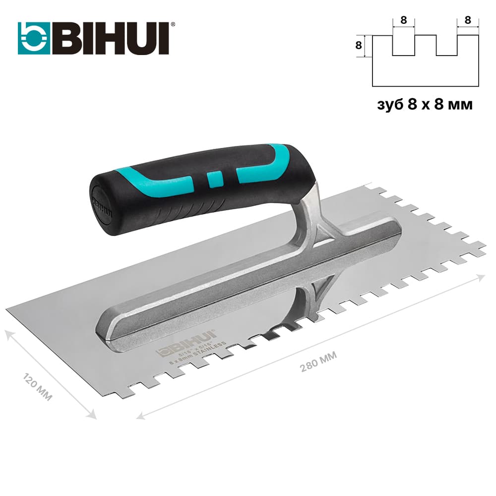 Гребенка из нерж. стали BIHUI 280*120мм, зуб 8мм, арт.PTSB08