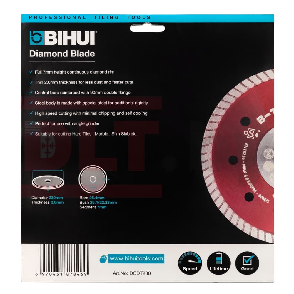 Алмазный диск BIHUI B-TURBO, 230х2,0мм, арт.DCDT230 - фото 6