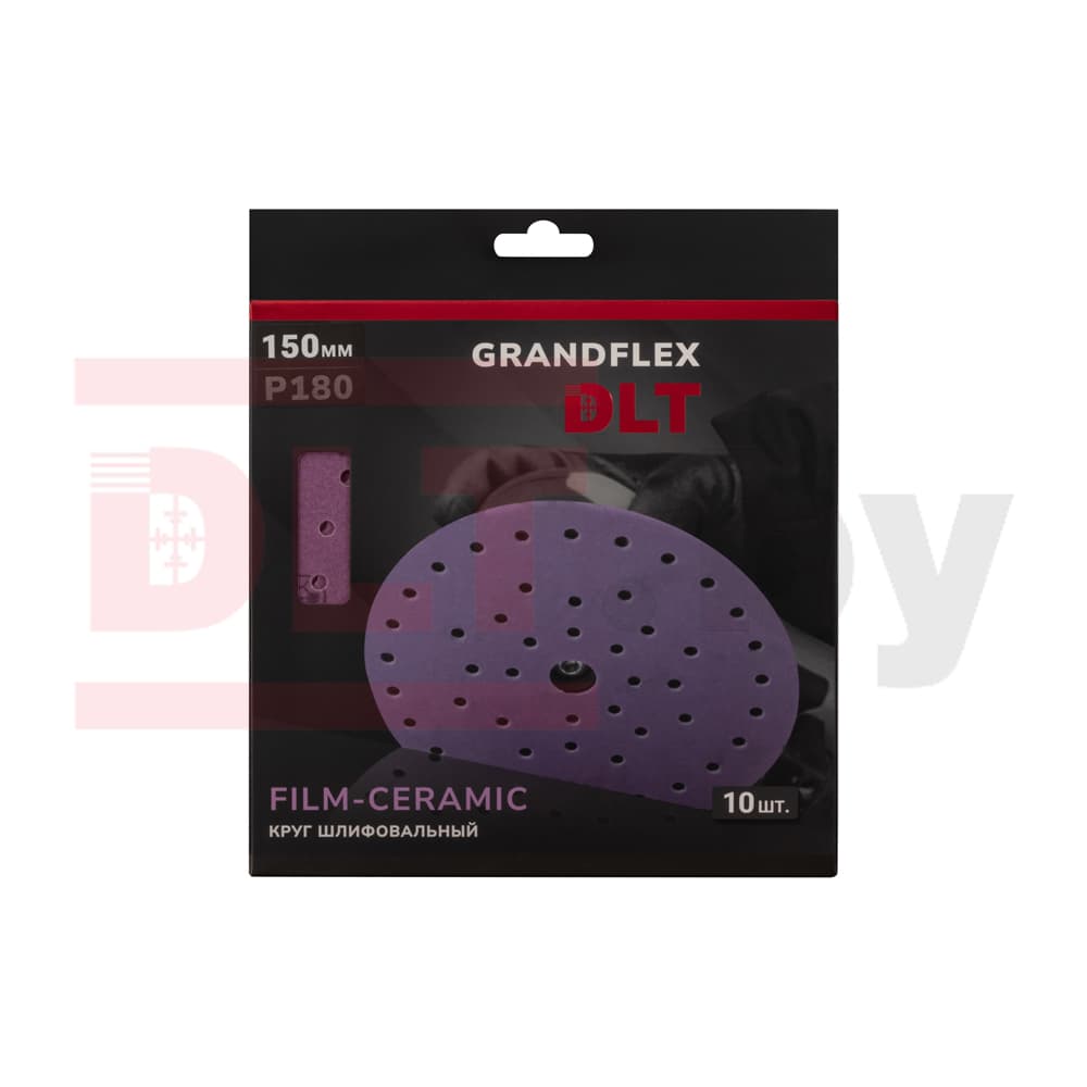 Круг шлифовальный DLT GrandFlex FILM-CERAMIC, P180, 150мм, 10шт, (на плёнке, керамика точной формы), арт.3025 - фото 3