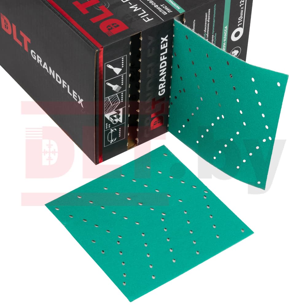 Шлифовальный лист в рулоне DLT GrandFlex FILM-ROLL PRO, P80, 110мм*12м, (на пленке, керамика и оксид алюминия), арт.3479 - фото 5