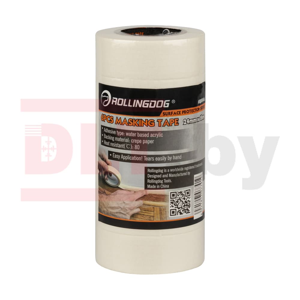 Малярная лента Rollingdog Masking Tape 24мм x 18м (набор 6 шт.), арт.80846 - фото 2