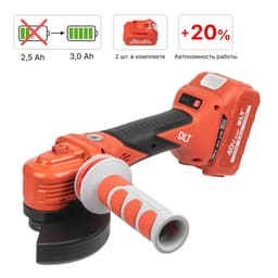 Угловая шлифмашина УШМ (болгарка) DLT Y125BL, аккумуляторная, 3000мАч, 40,0V, для плиточников, арт.5100