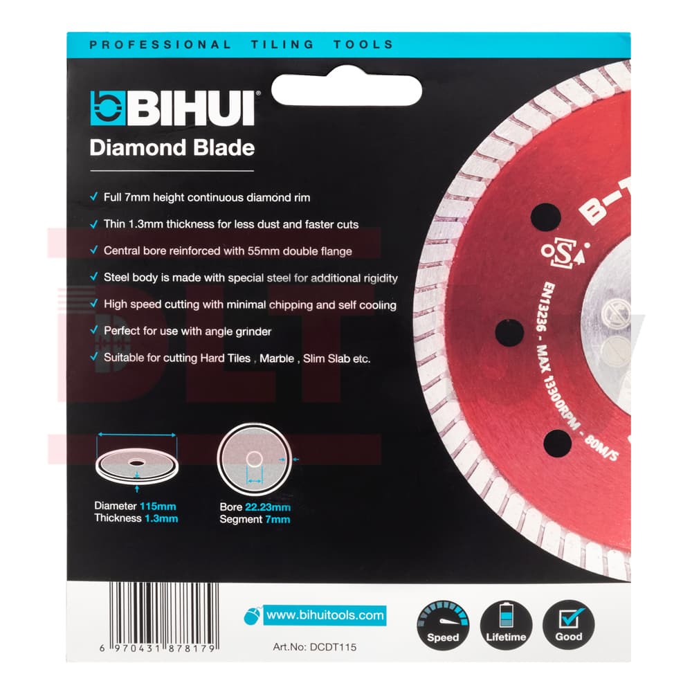 Алмазный диск BIHUI B-TURBO, 115х1,3мм, арт.DCDT115 - фото 7