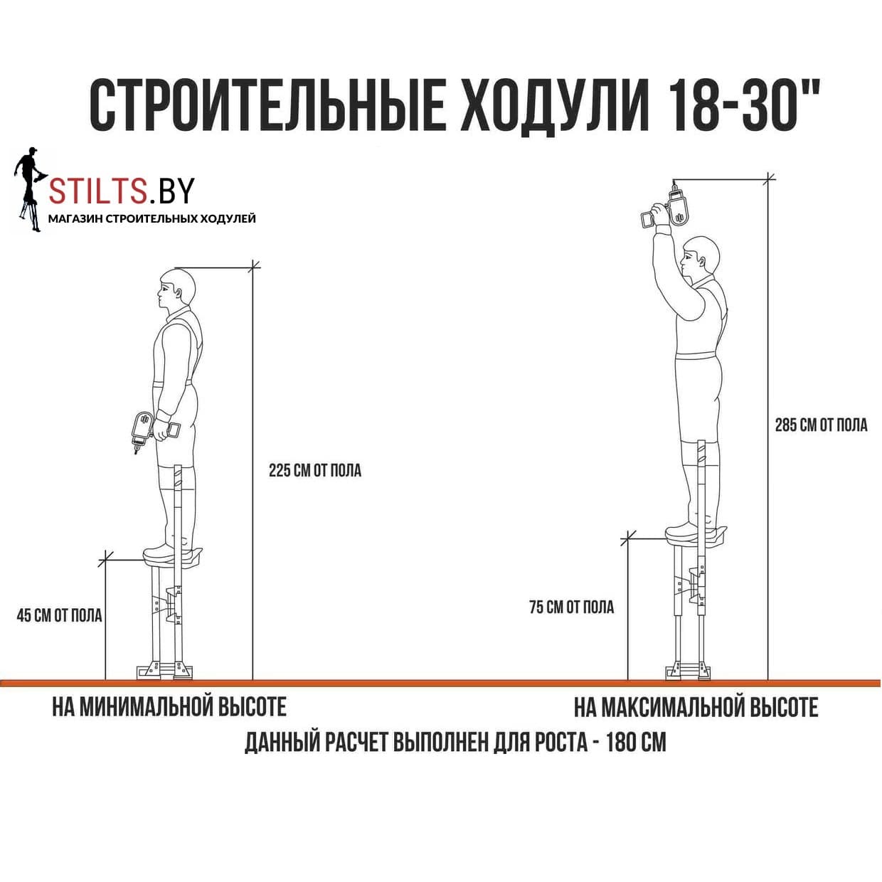 Ходули строительные STILTS (18-30), арт.0186 - фото 2