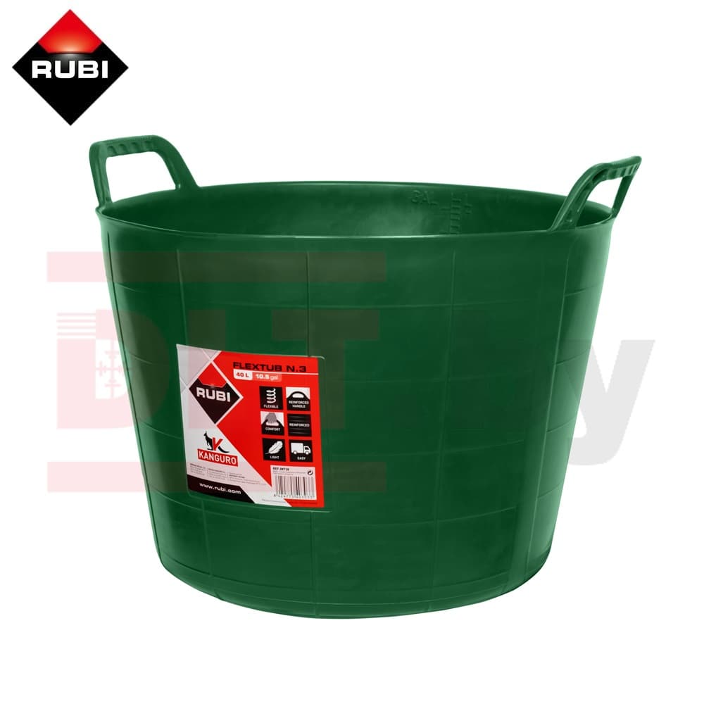 Ведро строительное гибкое RUBI (темно-зеленое), 40л, арт.88728